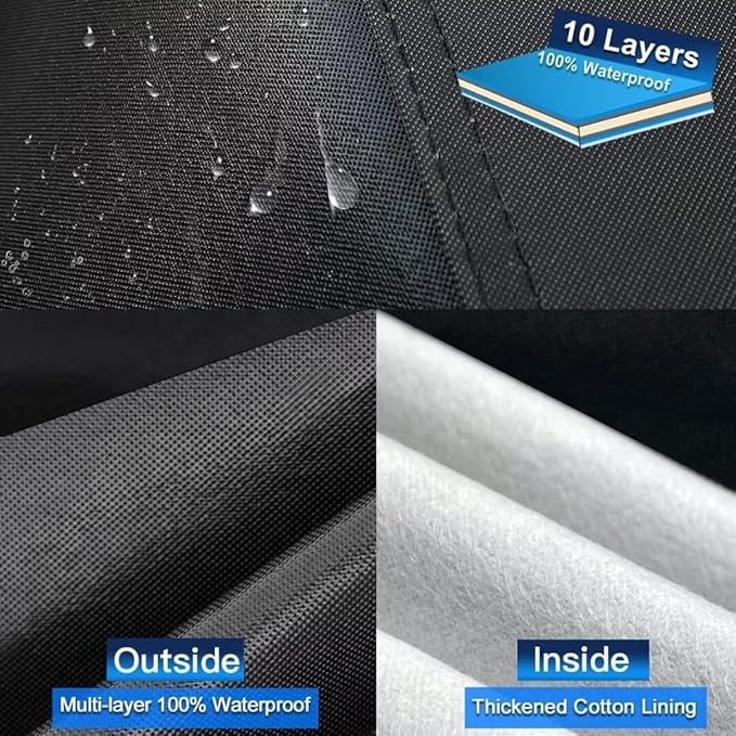 10 Layers SUV Car Cover Custom Fit for Toyota 4Runner (2002-2024) Waterproof All Weather for Automobiles, Outdoor Full Cover Sun UV Rain Protection.Black