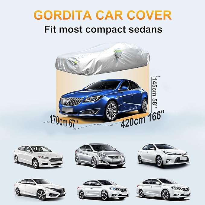 All-Weather Waterproof Car Cover – Universal Fit for Sedans (Up to 165")