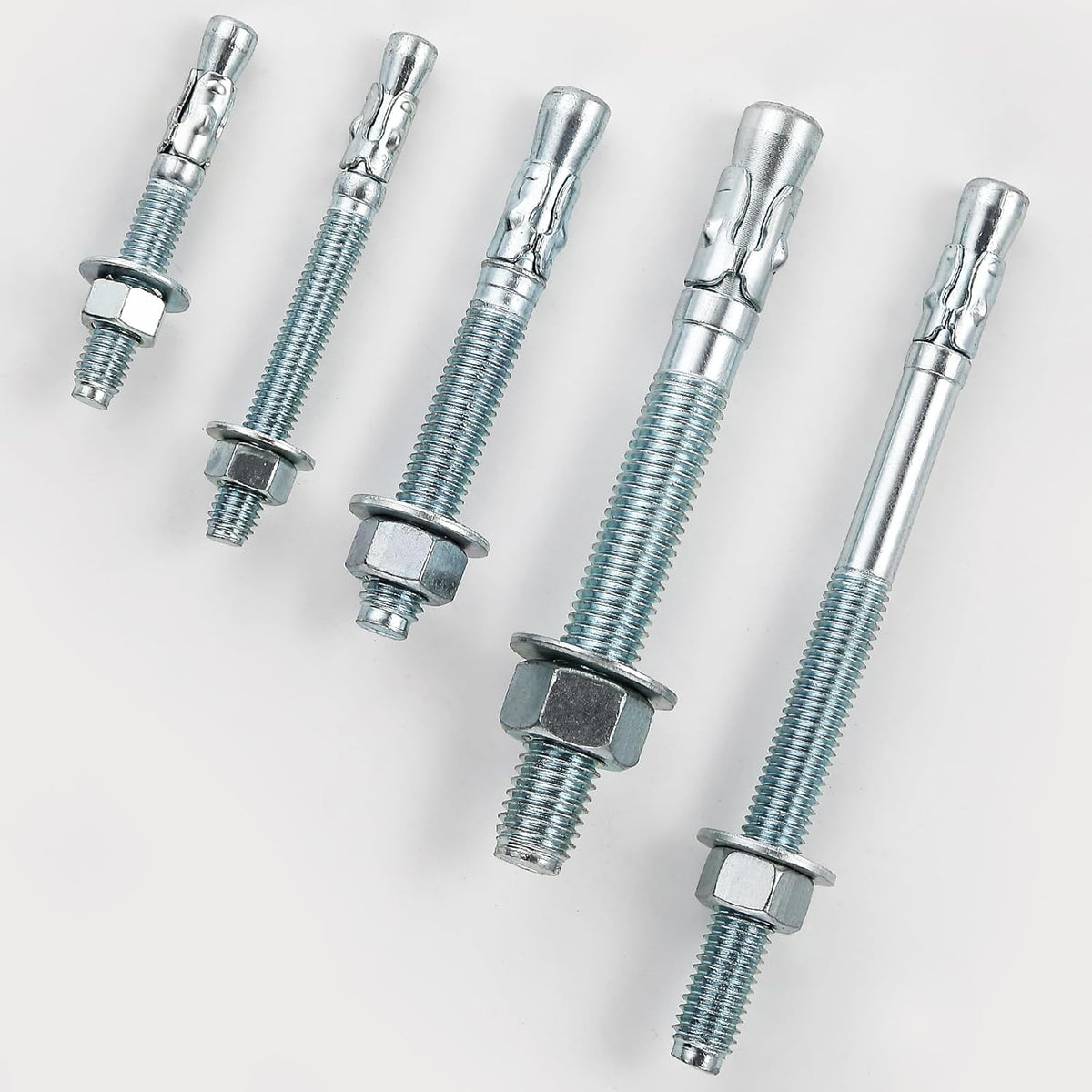3/4x8 10Pcs Inch Standard Fasteners for Heavy-Duty Zinc Wedge Anchors for Cement and Concrete