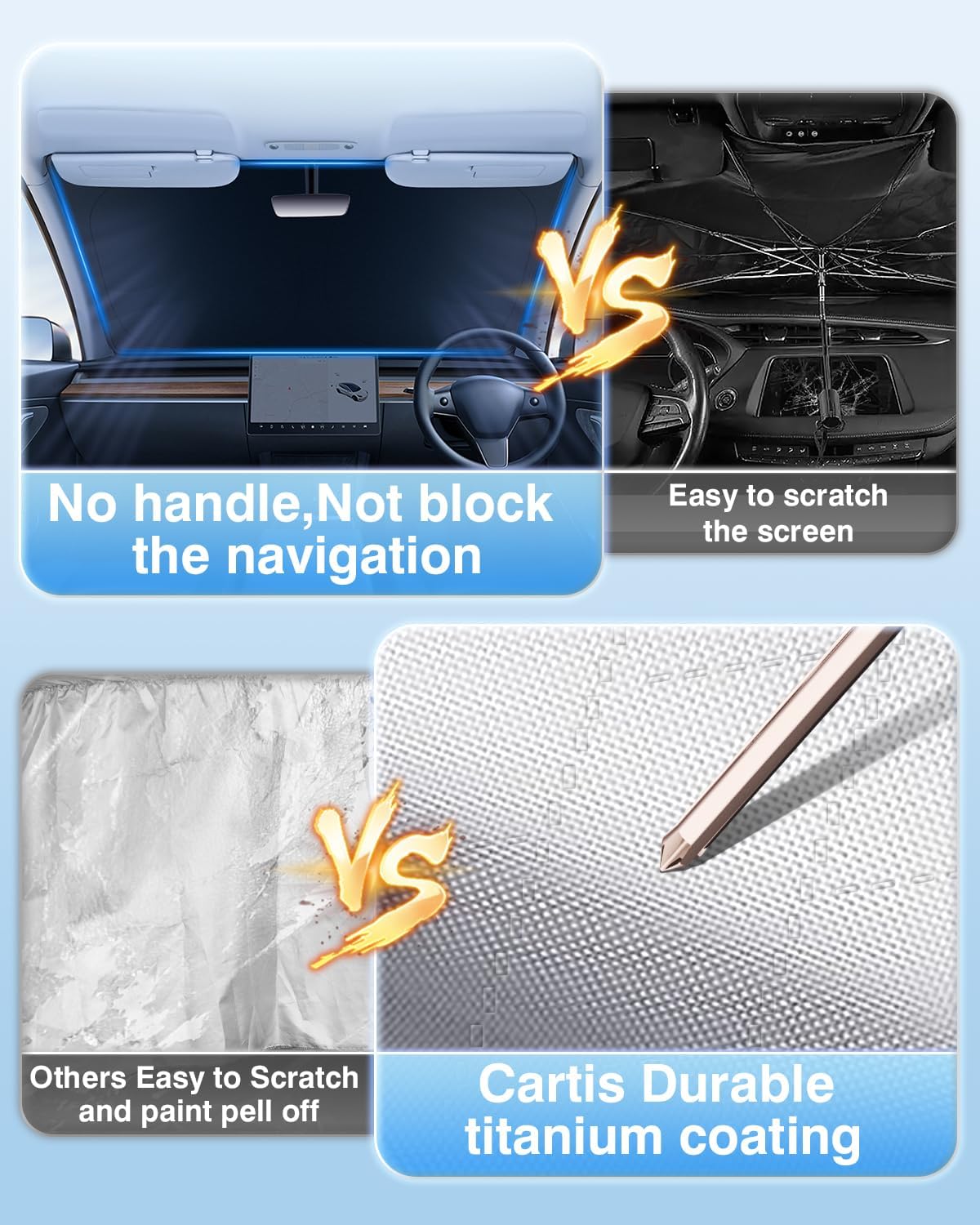 Cartist Windshield Sun Shade Custom Fit for Nissan Pathfinder 2022 2023 2024 2025 2026 Accessories Foldable Car Front Window Sunshade Sun Visor Protector