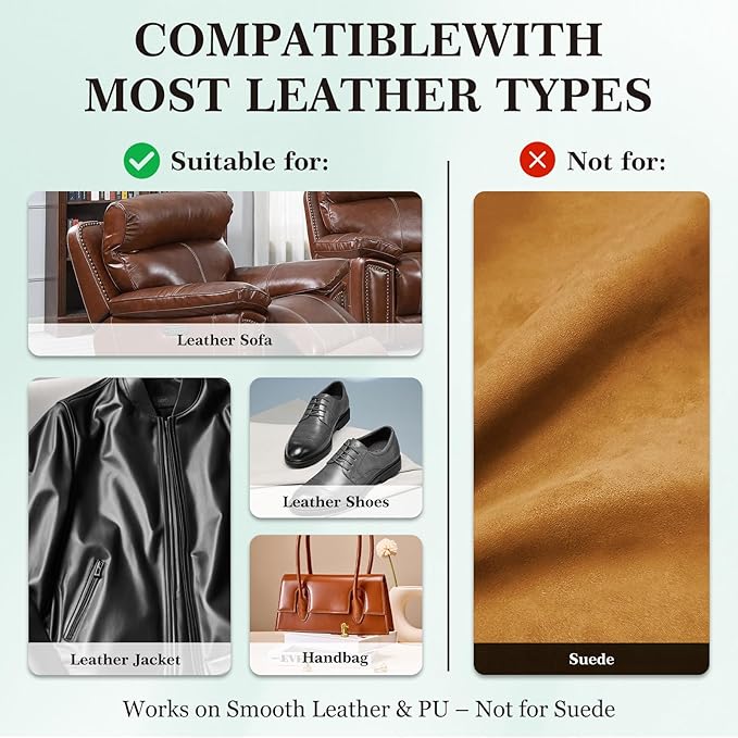Leather Color Restorer, Recoloring Balm, Scratch Remover, Dye, Paint, Repair Kit for Furniture, Couches, Car Seats, Shoes, Bags, Tan