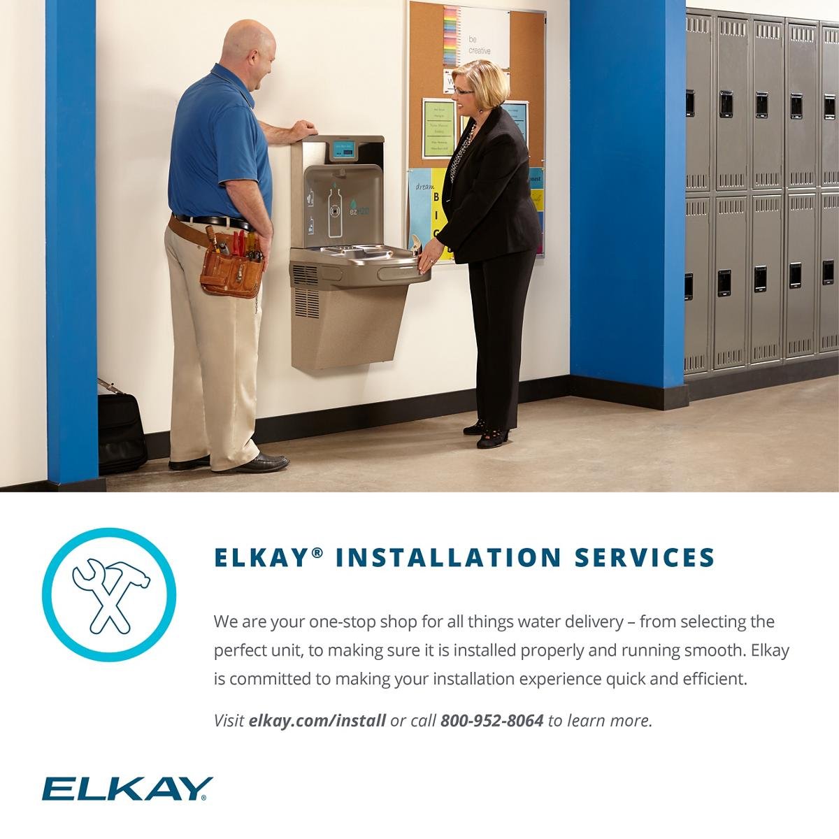 Elkay EZO8 8 GPH ADA Wall Mount Single Level Hands Free Water Cooler - Stainless Steel