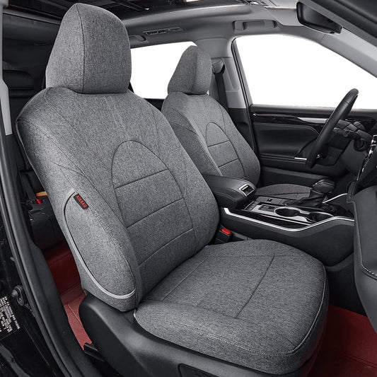 coverdream Custom Fit Camry Car Seat Covers for 2025 Toyota Camry XLE,XSE,Full Coverage Polyester Seat Protector(Full Set,Gray)