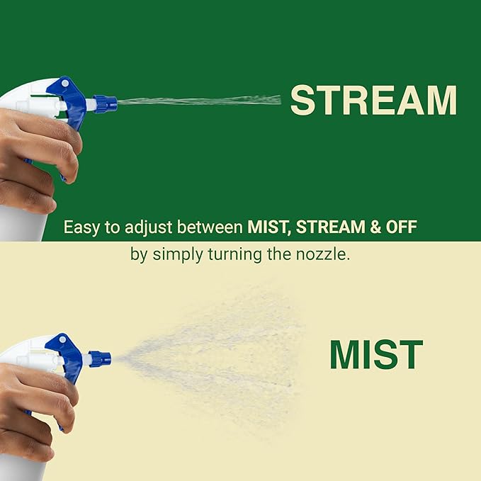 Spray Bottle Nozzle Replacement, Bottle Tops Only - Sprayer Nozzle Triggers for Heavy Duty, Commercial, Home Cleaning Solutions - Fits 8,16,24,32 oz Plastic & Glass Bottles, Blue, 24 pack