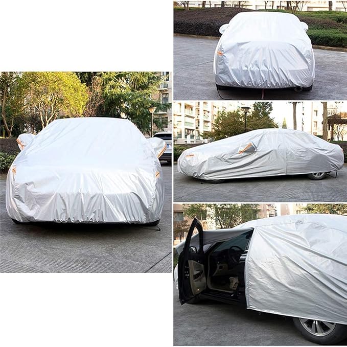 Kayme 6 Layers Car Cover Custom Fit for Kia Forte (2017-2025) Waterproof All Weather for Automobiles, Outdoor Full Cover Rain Sun UV Protection.Silver