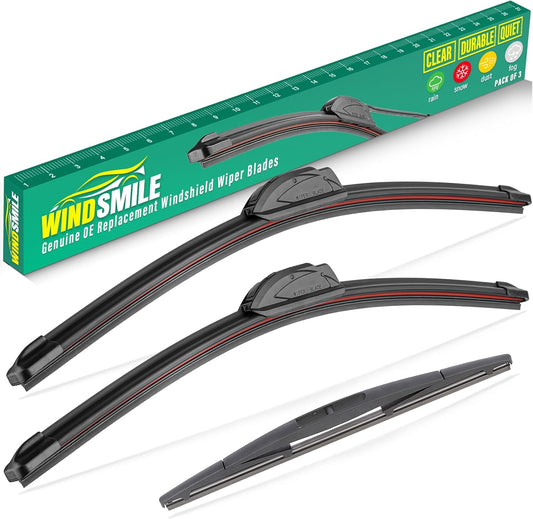28" 12" 12" Windshield Wiper Blades Replacement for Nissan Versa Note 2014 2015 2016 2017 2018 2019 Premium All Weather Front Rear Wipers Set - OEM Quality (Pack of 3)