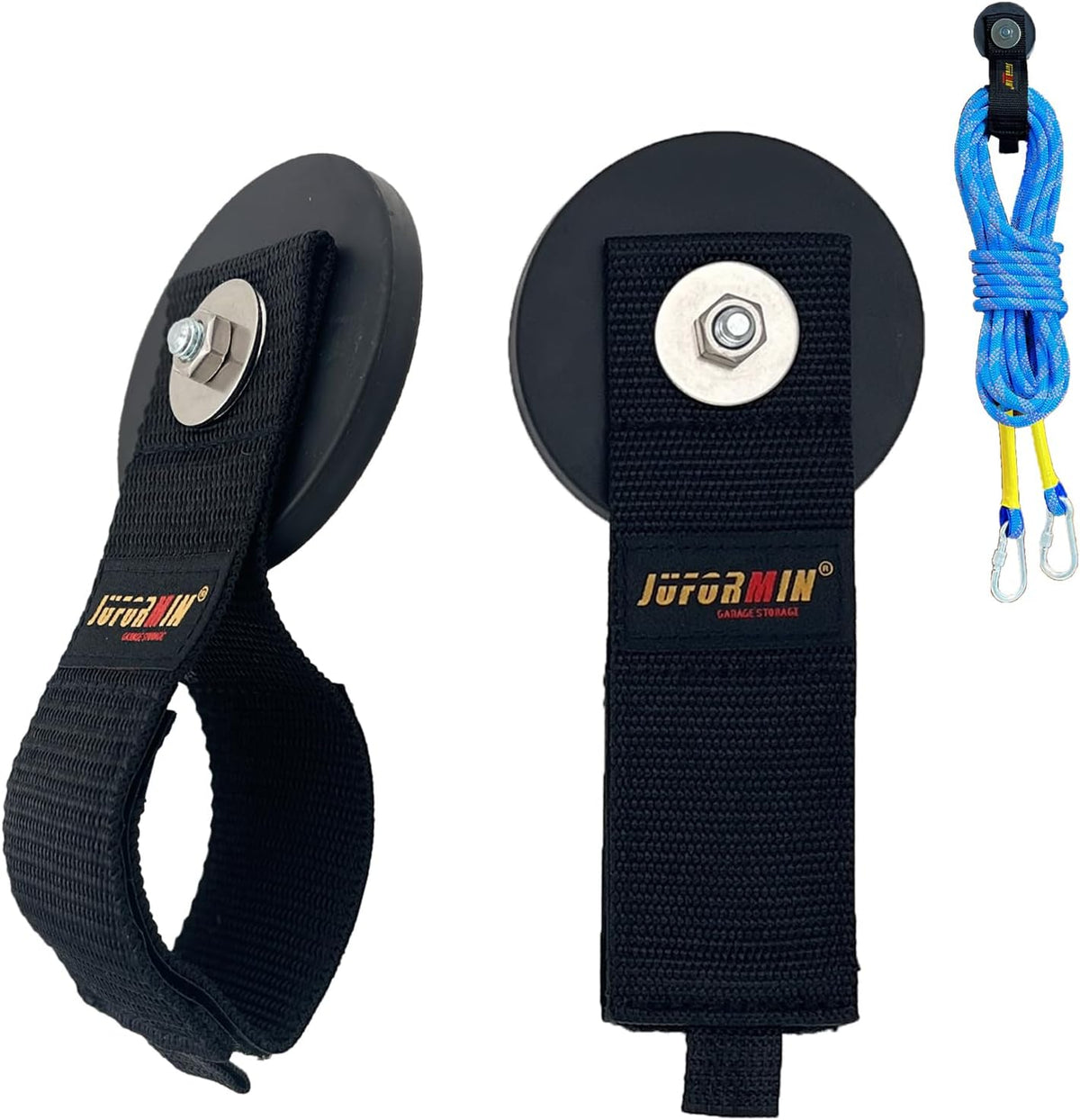 Heavy Duty Magnetic Hook, Magnetic Tool Holder, Magnetic Garage Hooks, Extension Cord Strap for Cable, Rope, Wire Storage in Garage,Workshop,RV,Pick-up(Dia.3.46" Magnet * 2Pcs)