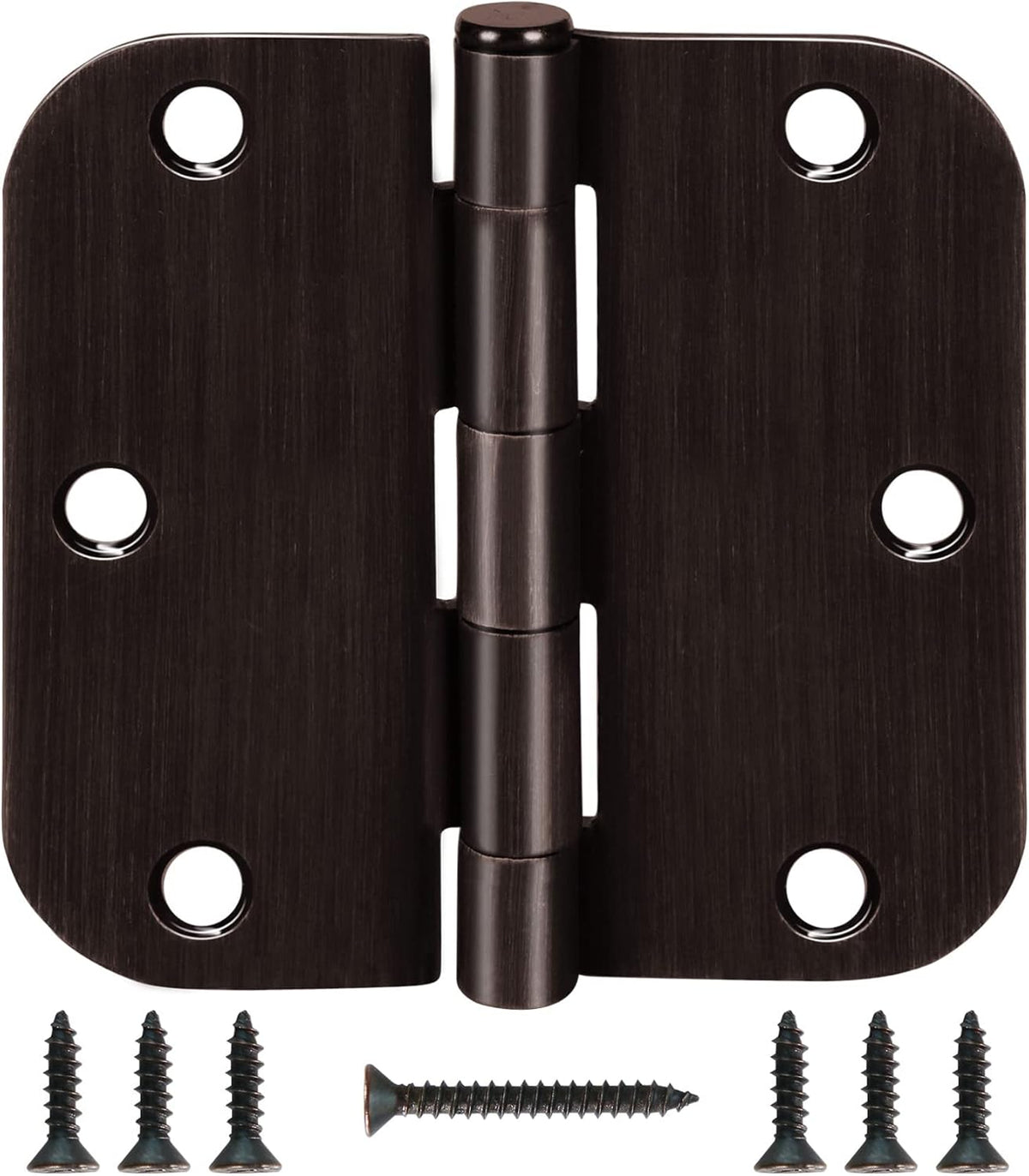 3 Pack 3 1/2 Inch Door Hinges Oil Rubbed Bronze 3.5 Inch Black Interior Hinge for Doors 5/8 Radius Corners 3 ½"Hardware Controls Heavy Duty Iron Flat Home House Decor Accessories Essentials