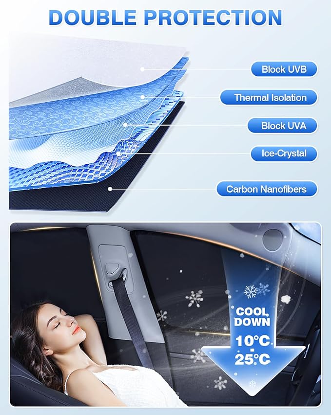 Windshield Sun Shade for 2020-2025 2026 Toyota Highlander Accessories Side Rear Window Shade Cover Set Window Sun Visor Privacy for Camping Keep Vehicle Cool Black 8PCS