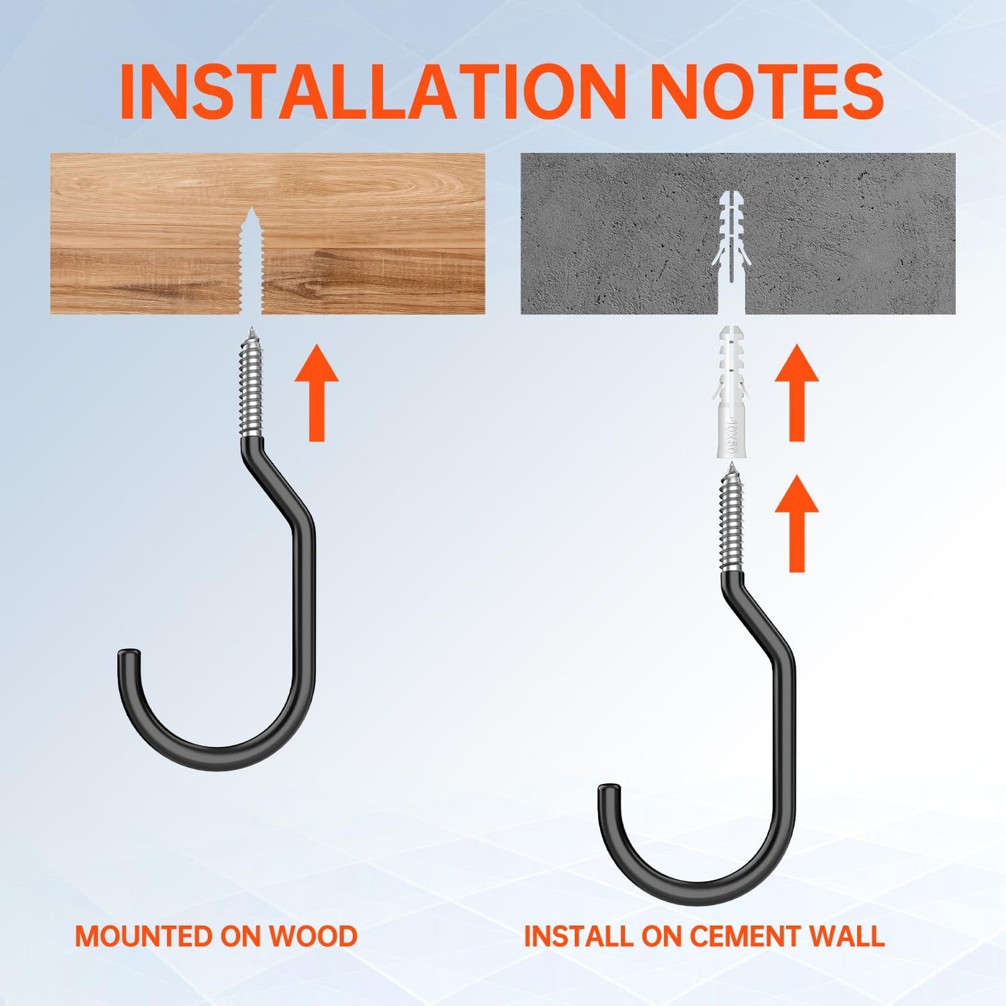 16-Pack Heavy Duty Bike Hook, Loading Capacity 100 LBS, 6 inch, Bike Hooks for Garage Wall and Garage Ceiling