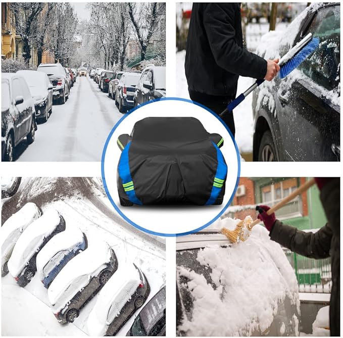 Avecrew Car Cover Custom Fit for Toyota RAV4, Waterproof All Weather Full Exterior Cover Rain Snow UV Protection Cover with Side Door Zipper Design