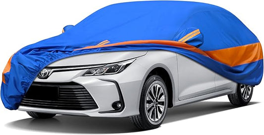 Heavy Duty Outdoor Car Cover Windproof All Weather Waterproof Sun Rain UV Dust Snow Protection Outdoor,Fit FIt Acura,Subaru,Nissan etc.Size A5