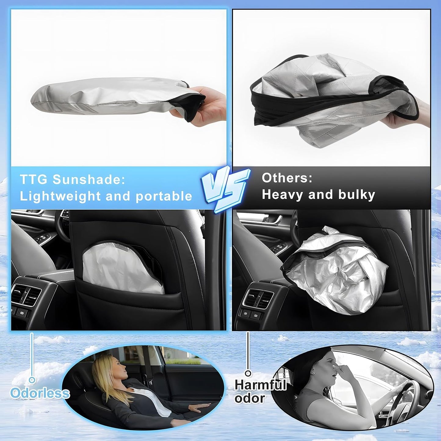 T TGBROS Windshield Sun Shade for Kia Soul 2020-2025 Accessories Foldable Sun Shield Front Window Sunshade Cover Sun Visor Cover Block Heat and Sun Protection