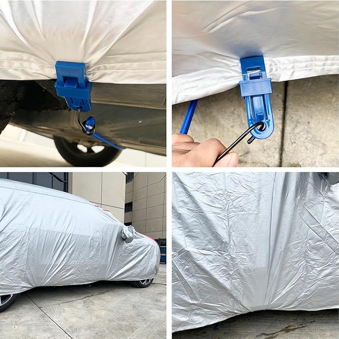 KEYOOG Universal Car Windshield Kit - Super Elastic, Durable, Can Protect The Car Cover from Being Blown Away During Strong Winds - Suitable for Most Cars, Suvs, Trucks, Vans, Motorcycles - Blue
