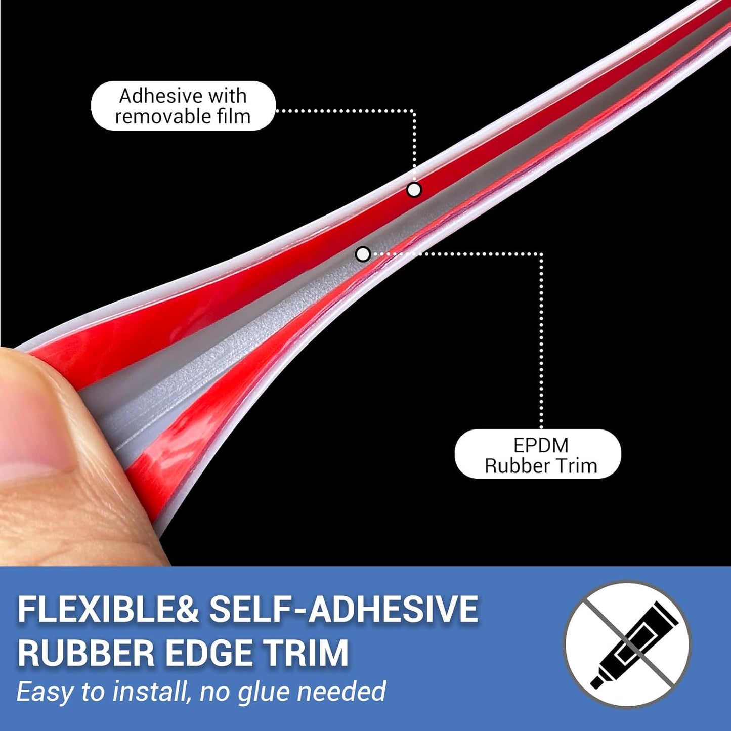 Rubber Edge Trim, Flexible Edge Trim for Sharp Edge, 1/8" U Channel Edge Protector, Self Adhesive Edge Guards for Plywood and Sheet Metal Parts, 20Ft, Grey Color