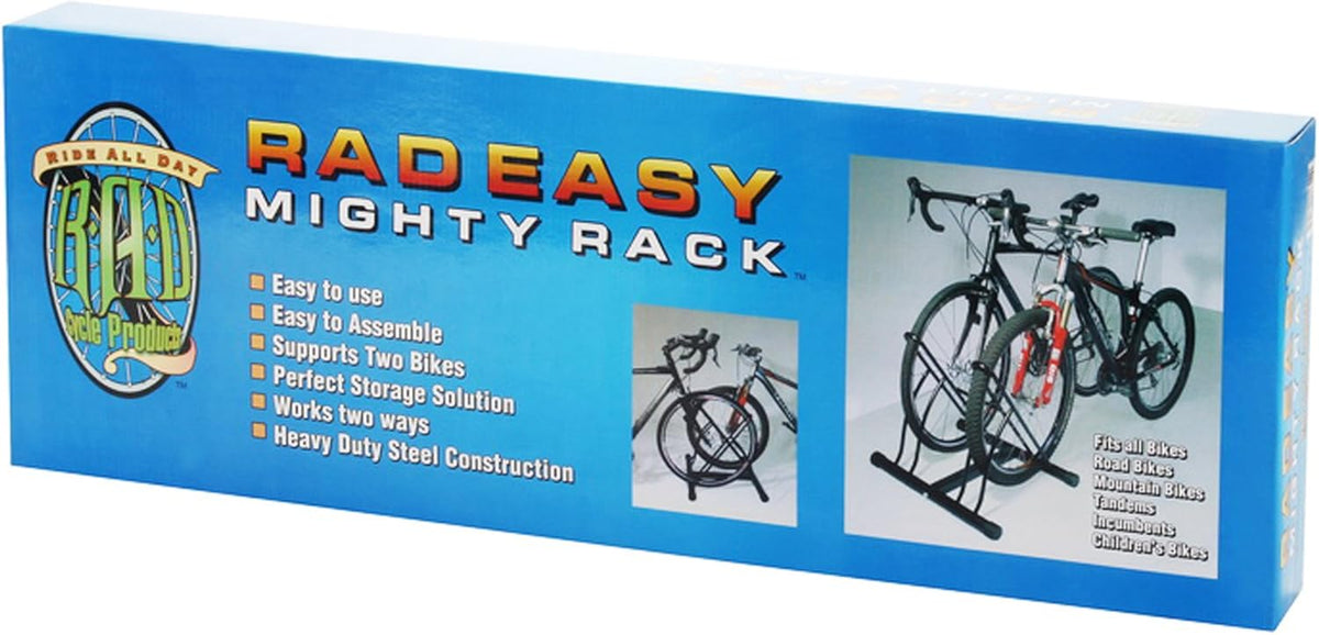 RAD Cycle Mighty Rack Two Bike Floor Stand Bicycle Instant Versitile Pro Quality Bike Park