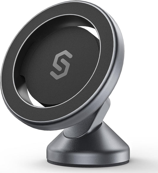 SYNCWIRE for MagSafe Car Mount - 360 Rotation Magnetic Phone Holder for Car Dashboard, Strong Magnets Car Phone Holder Mount Compatible iPhone 16 Pro Max 15 14 13 12,Samsung - MagSafe Car Accessories