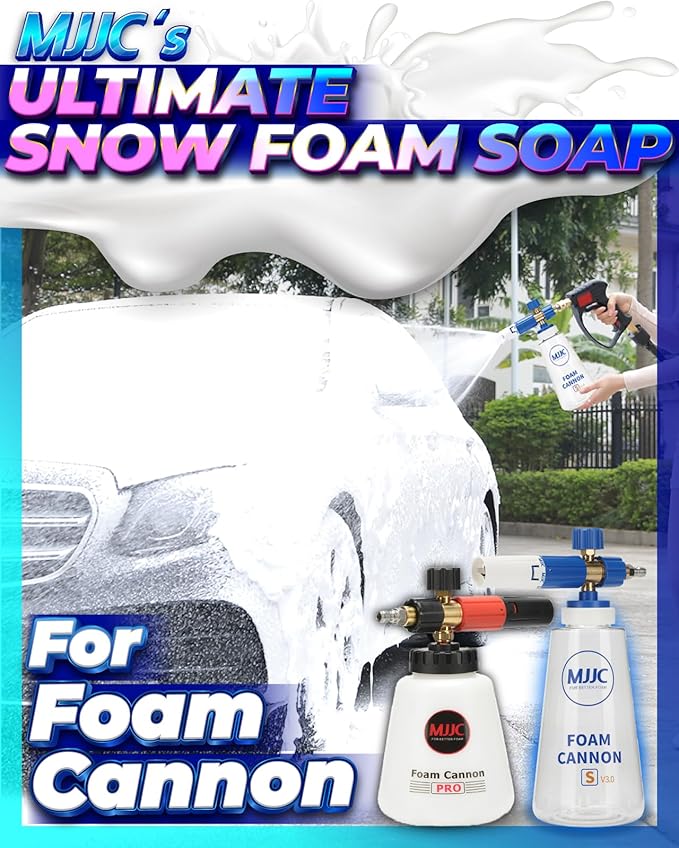 MJJC Foam Ultimate Snow Foam Car Wash Soap Specialized Car Shampoo for Foam Cannon and Pressure Washer, Safe for Cars (pH Neutral, 10x Concentrated) lime mint scent (20 oz)