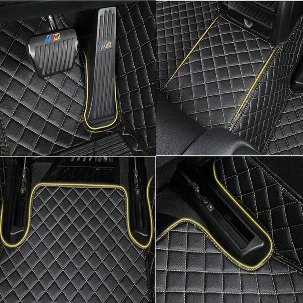 Luxury Leather Car Floor Mats (Orange) - Custom Fit for 99.9% Sedan SUV Sports, All-Weather Liners, 3D Mats, Waterproof, Non-Slip