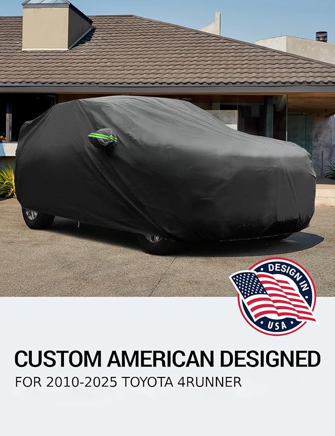 Proadsy 2025 Upgrade Car Cover Custom Fit for Toyota 4Runner 2010-2025, All Weather Waterproof Windproof Cover Sun Rain UV Snow Dust Protection Outdoor Full Exterior Cover