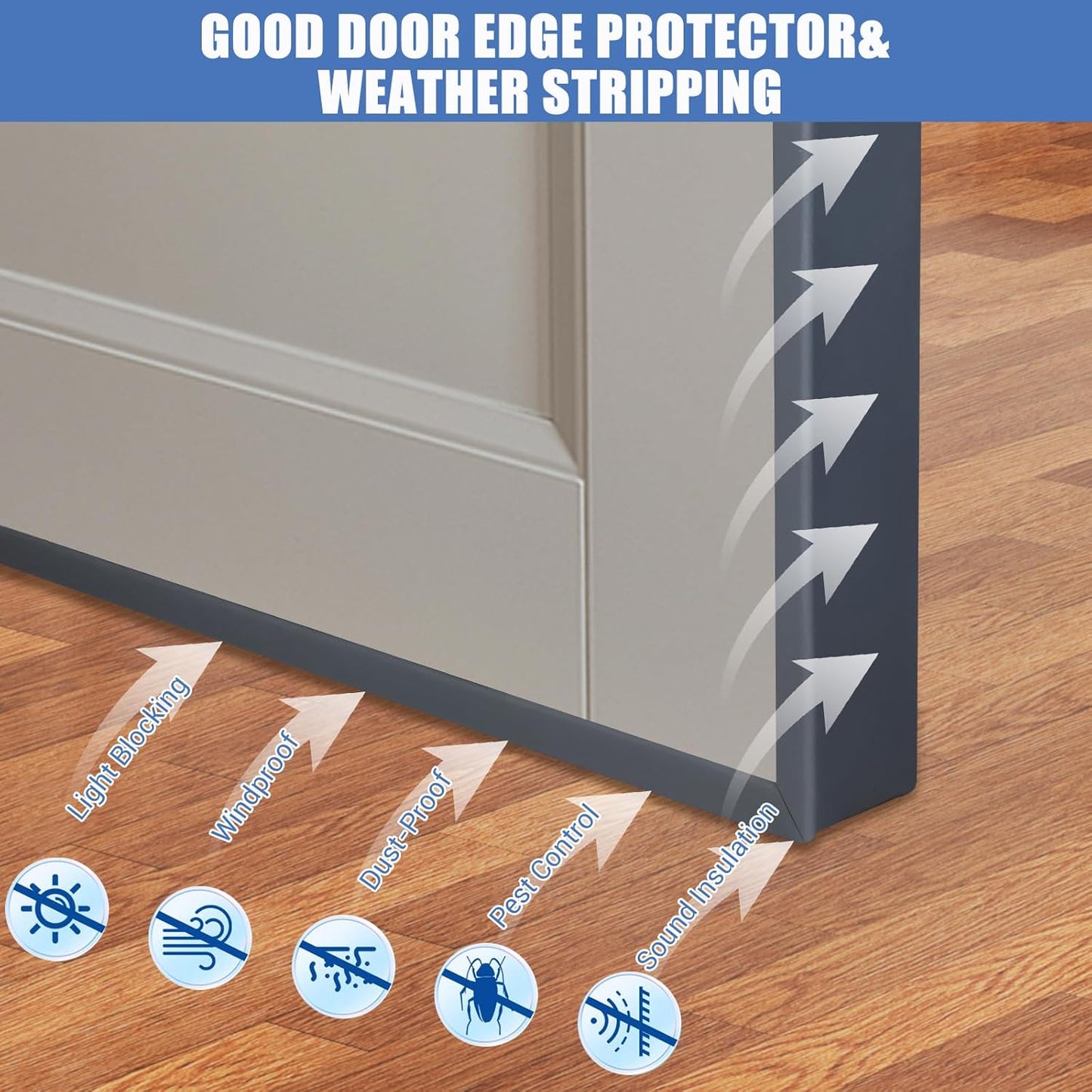 Rubber Edge Trim, Flexible Self Adhesive U Shaped Peel and Stick Edge Banding, 1-1/2"(38mm) U Channel Edge Protector, Edge Guards for Woods, Furniture, 20Ft, Grey Color