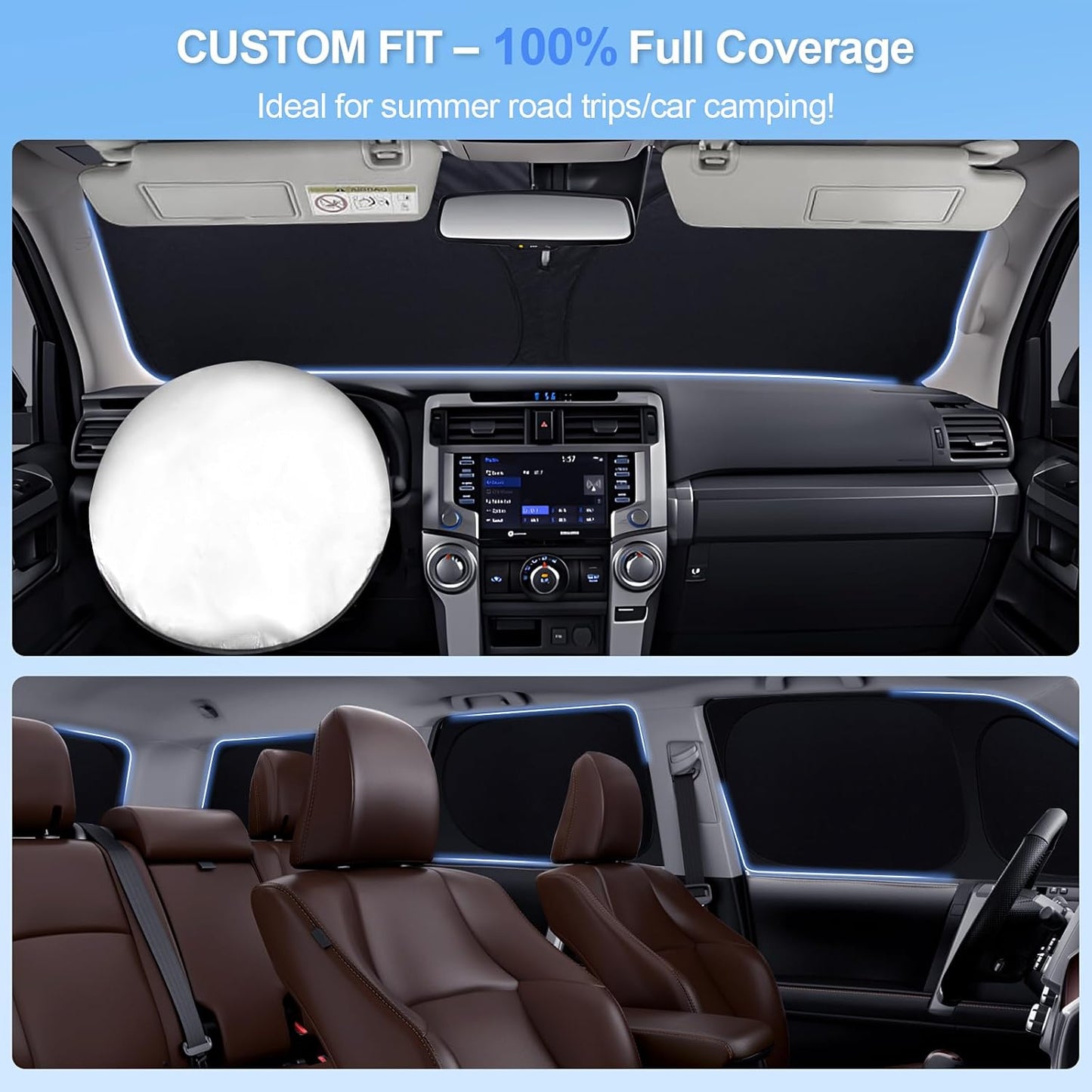 8pcs Car Window Shades for Hyundai Tucson 2016-2021 (Not 2022 Tucson) Accessories,Windshield Side Rear Full Sunshade,Sun Visor UV Blocking, Privacy Protection and Blackout for Camping Outdoor