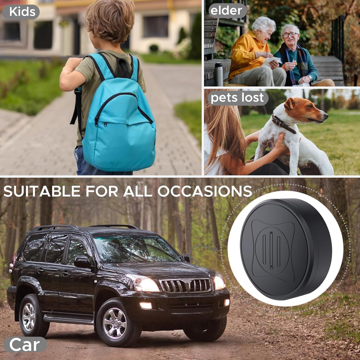 Mini GPS Tracker for Vehicles - Magnetic Real-Time GPS Tracker,Tracking Devices for Cars Hidden,Global Coverage Location Tracker for Kids,Dogs,Trucks/Person,No Subscription Required/No Monthly Fee