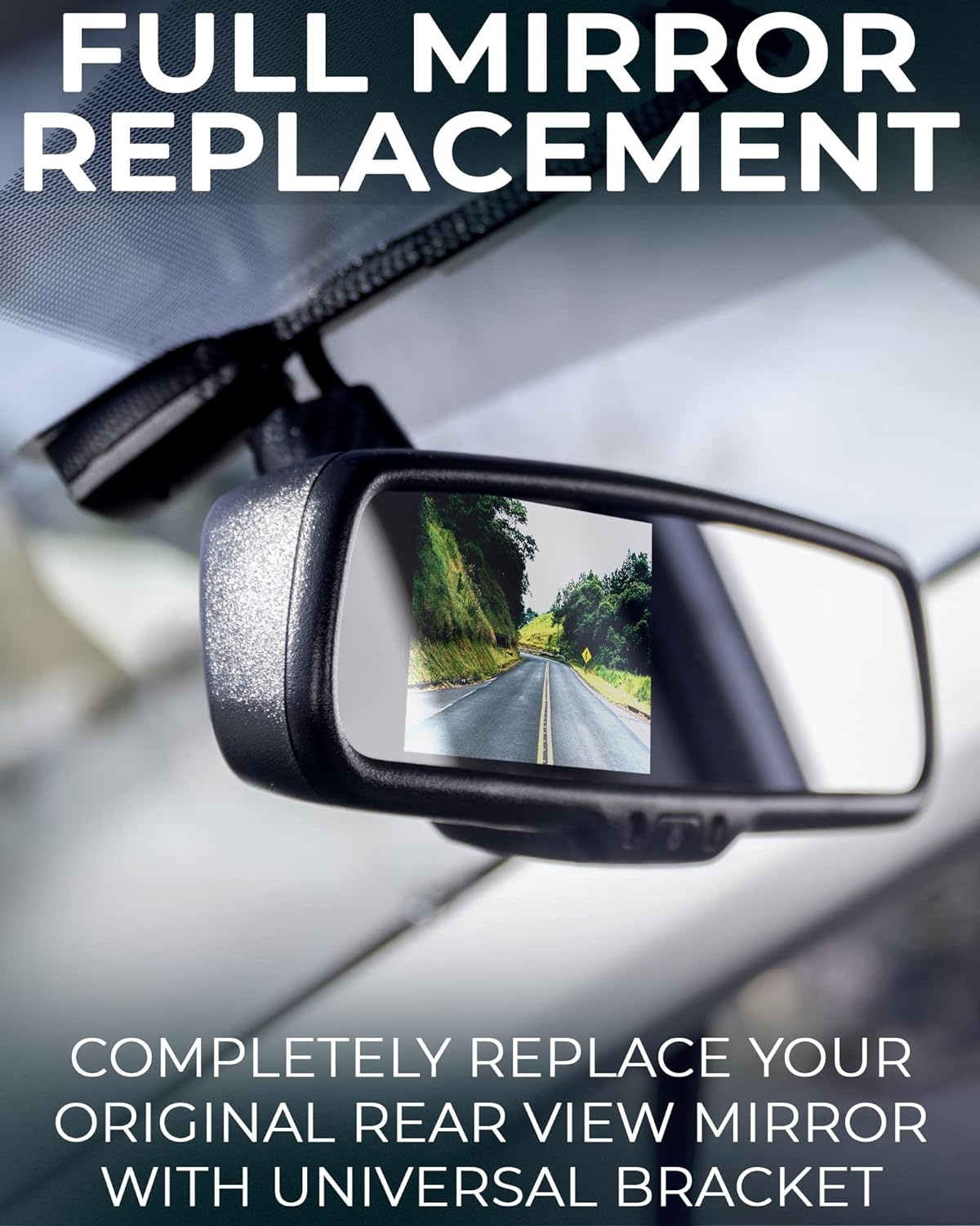 Master Tailgaters 10.5" OEM Rear View Mirror with 4.3" LCD Screen | Rearview Universal Fit Mount | Auto Adjusting Brightness LCD | Anti Glare | Full Original Mirror Replacement | Easy to Install