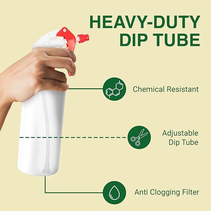 Spray Bottle Nozzle Replacement, Bottle Tops Only - Sprayer Nozzle Triggers for Heavy Duty, Commercial, Home Cleaning Solutions - Fits 8,16,24,32 oz Plastic & Glass Bottles, Red 24 pack