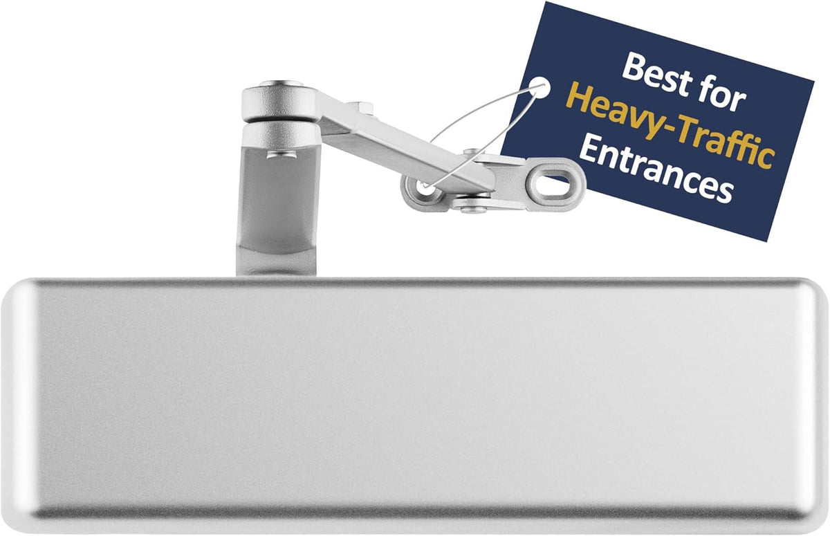 Lawrence Extra Heavy Duty Door Closer Commercial Grade 1 - Adjustable 6-Speed Delayed-Action Door Control with 3 Pistons – Flexible Installation with Included Hardware - Embassy Series LH8016
