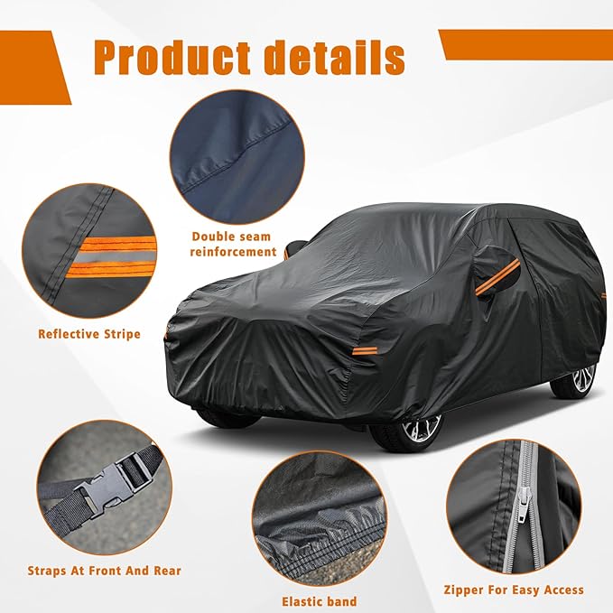 Kayme 7 Layers SUV Car Cover Custom Fit for Subaru Crosstrek (2017-2025) Waterproof All Weather for Automobiles, Outdoor Full Cover Rain Sun UV Protection.