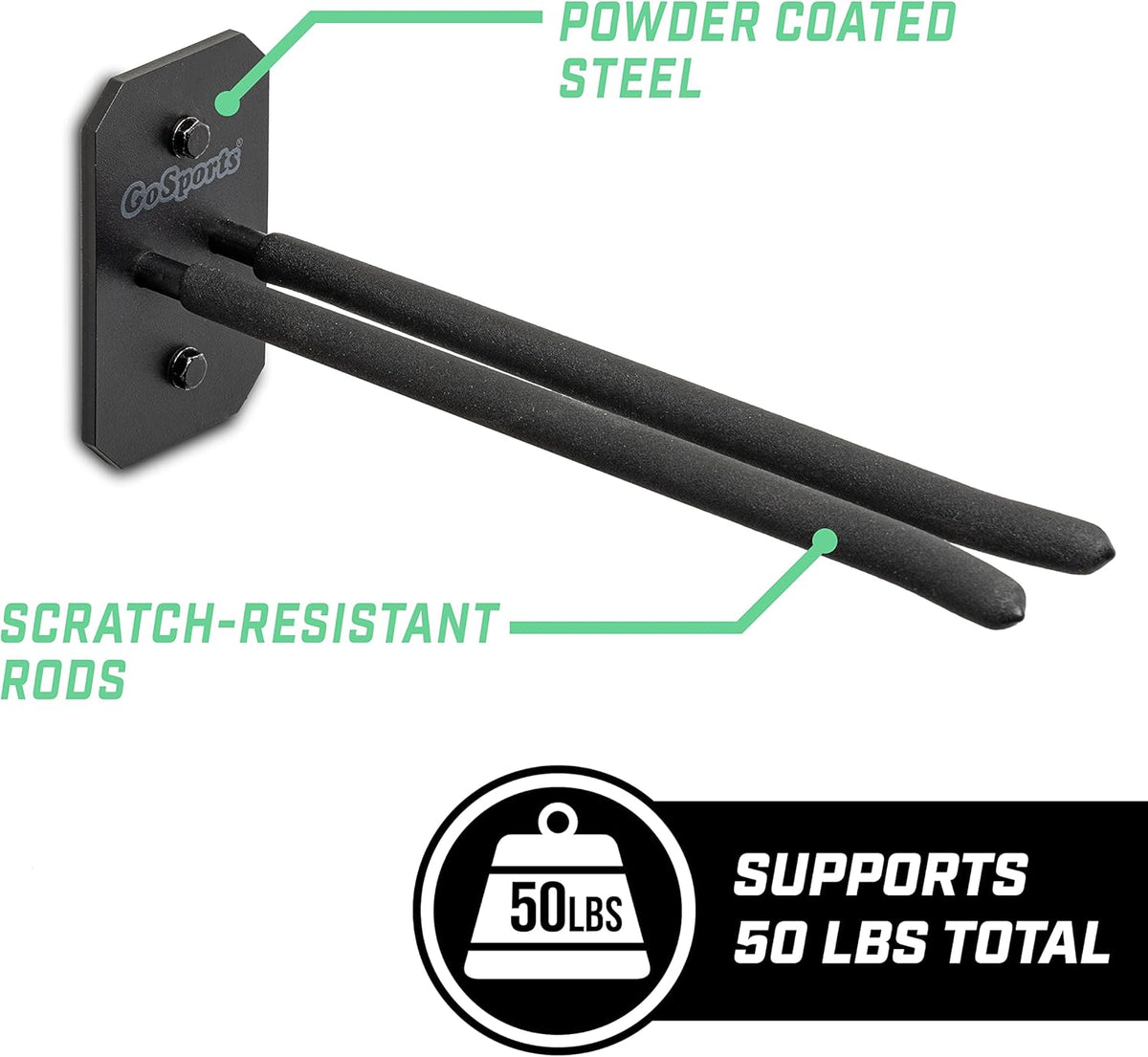 GoSports Wall Mounted Ski and Snowboard Storage Rack - 2 or 8 Ski Sizes