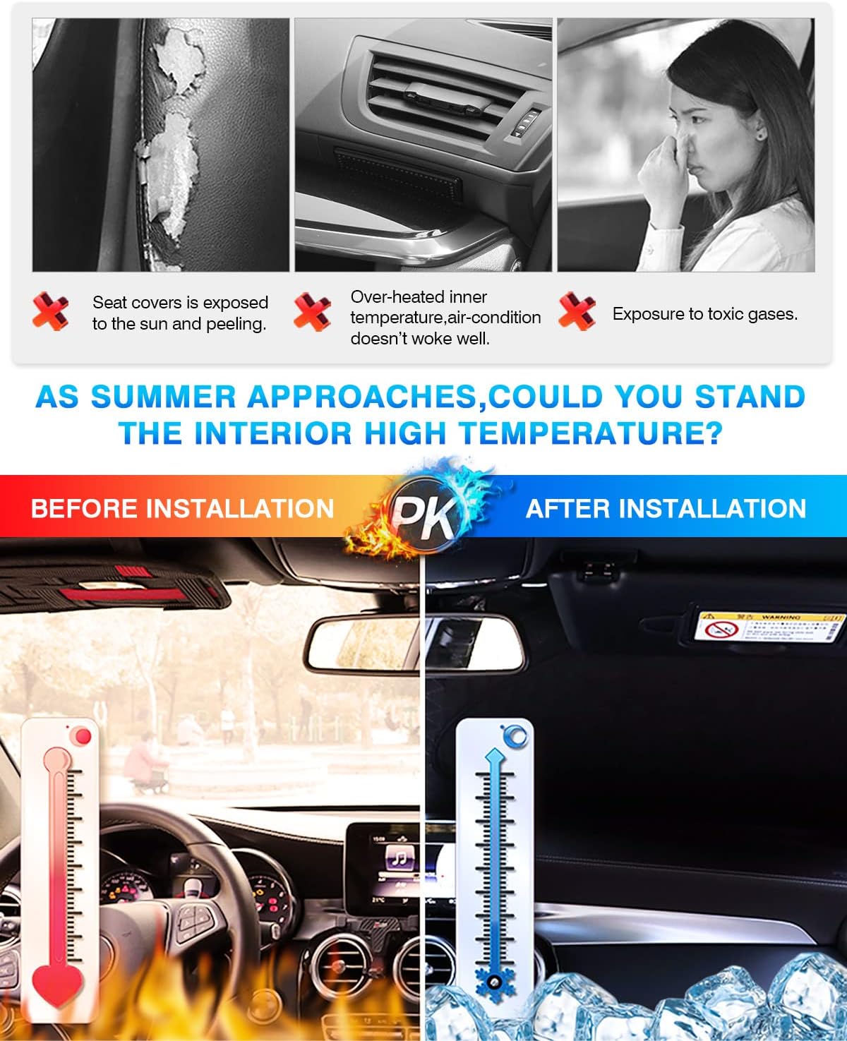 KUST Windshield Sun Shade for Chevy Volt 2016–2019 Window Shade Sun Visor Cover Foldable Blocks UV Rays Keep Your Car Cooler