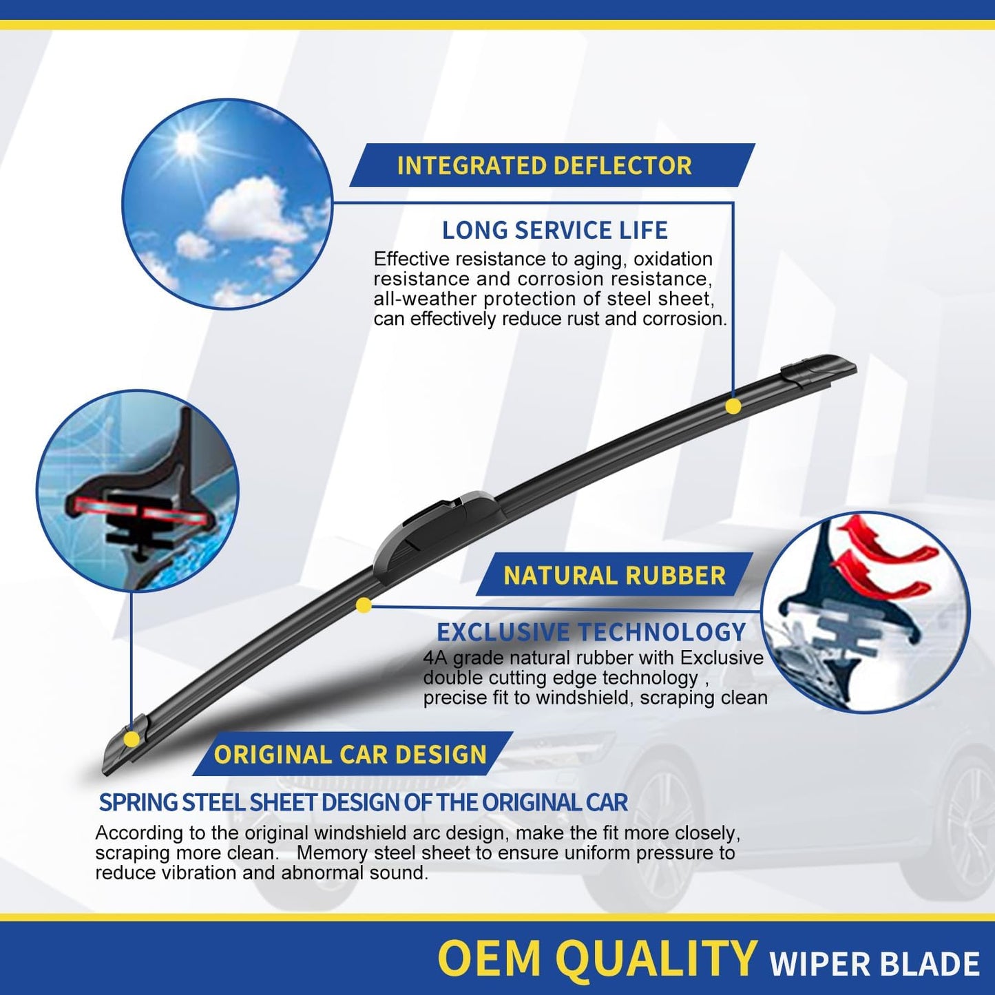 3 wipers Replacement For Jeep Grand cherokee 2011 2012 2013 2014 2015 2016 2017 2018-2021 Original Equipment Windshield Wiper Blades Set 22"+21"+11" (Set of 3) U/J HOOK