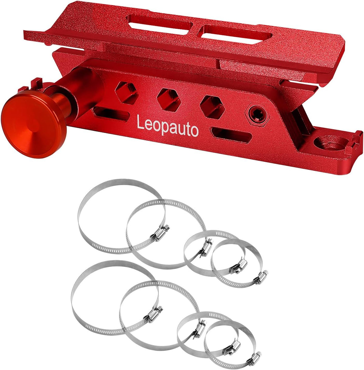 Universal Vehicle Fire Extinguisher Bracket, Aluminum Adjustable Quick Release Roll Bar Fire Extinguisher Bottle Mount with 8 Clamps, Compatible with Jeep Wrangler JK TJ Rubicon UTV, Red