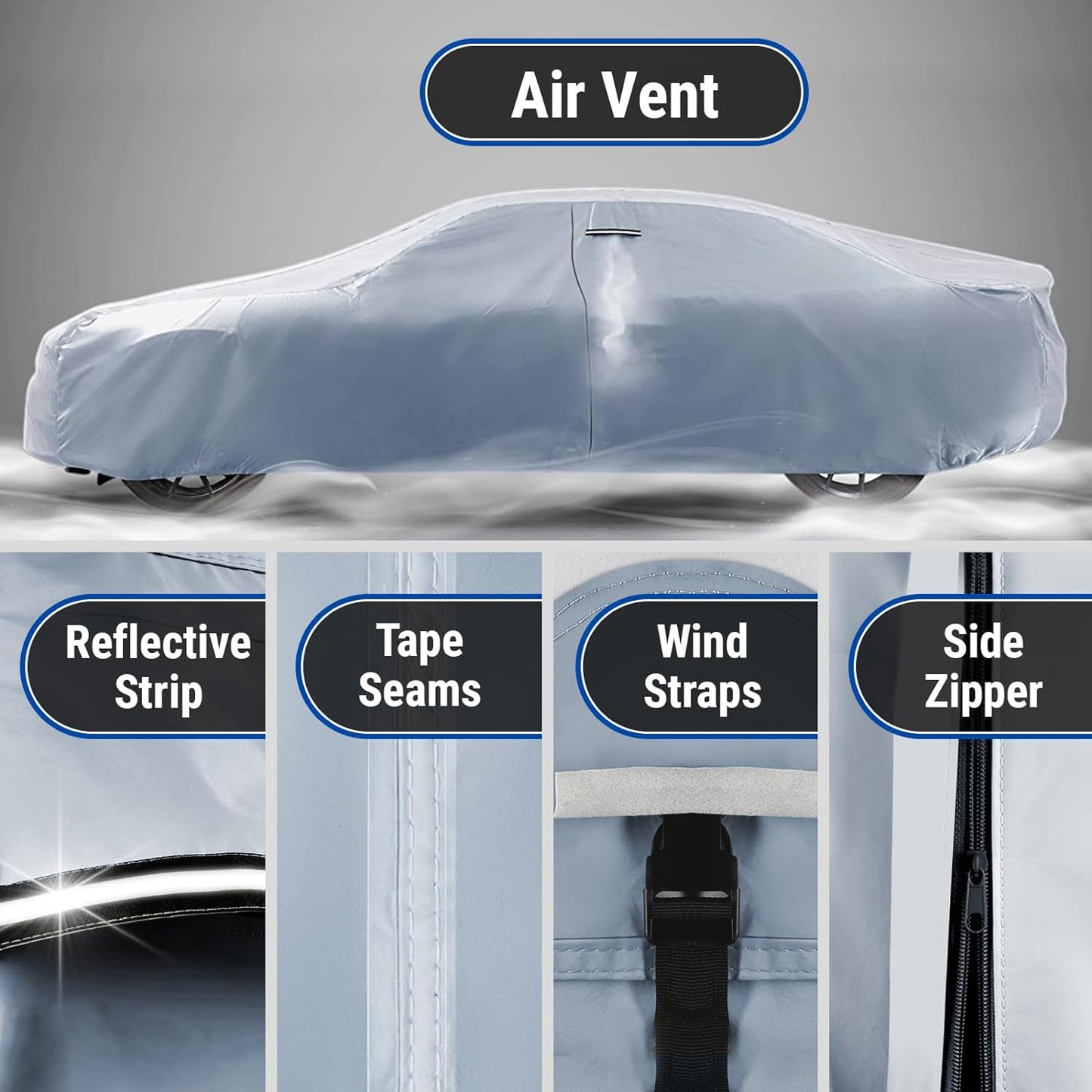 iCarCover Premium Car Cover for 1976-1980 Pontiac Sunbird Wagon Heavy Duty Waterproof All-Weather Automobiles Custom Fit Indoor Outdoor UV Snow Protection Covers with Straps and Bag