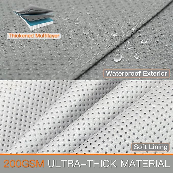 Kayme Heavy Duty Car Cover Waterproof All Weather, Full Exterior Covers Sun Rain UV Protection. Universal Fit Audi A4/A5, Honda Accord/Civic, Nissan Maxima, Cadillac CTS Etc.