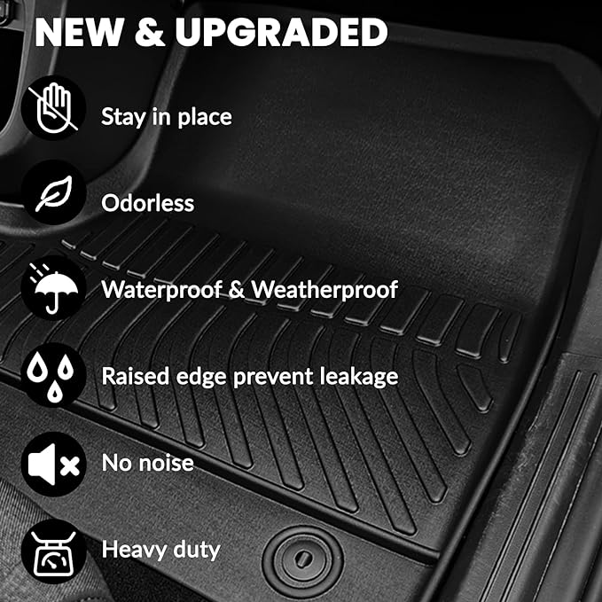 All Weather Floor Mats Fit for Honda Accord 2023 2024 2025 Include Hybrid TPE Rubber Liners Set Accord Accessories All Season Guard Odorless Anti-Slip Floor Mats
