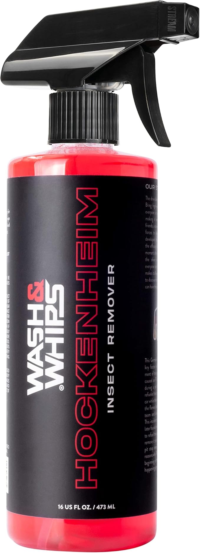 WASH&WHIPS Hockenheim Bug Remover - for Dead Insects, Droppings and Grease for Car Detailing, RVs, Trailers, Boats, Professional Strength Dissolves without Scratching, 16 fl oz