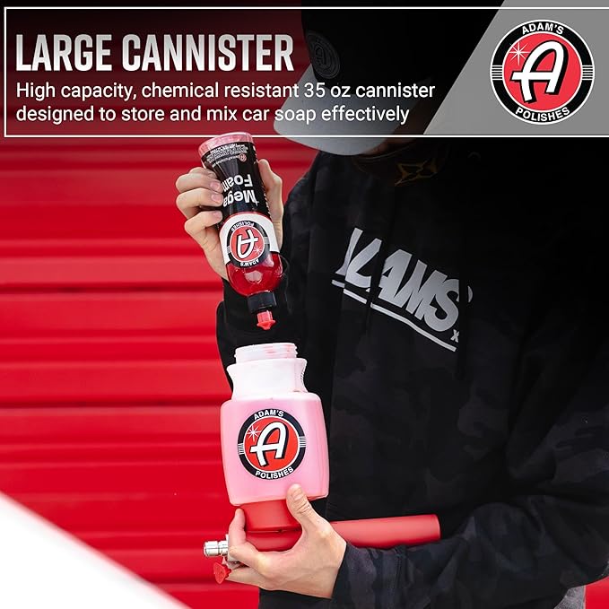 Adam's Polishes Foam Gun Car Wash Sprayer - Connects to Garden Hose for Car Washing, No Pressure Washer Required, Use Snow Foam Blaster with Car Soap, Shampoo or Detergent