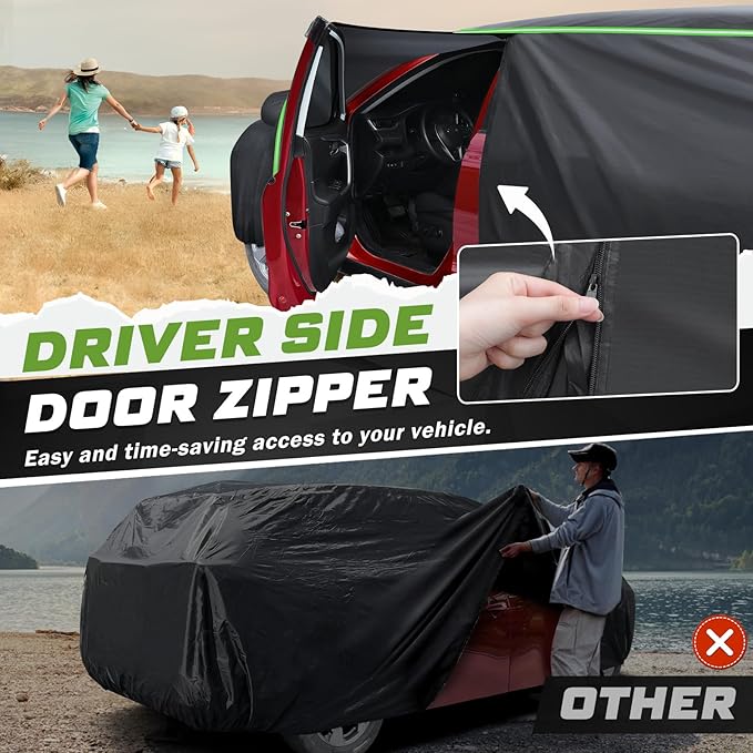 Mixsuper Liner Car Cover for Nissan Rogue 2008-2026, 7 Layers Waterproof All Weather Car Covers for Rogue, Windproof Snowproof Rain Hail Sun UV Dust Snow Protection Full Outdoor Exterior Car Covers