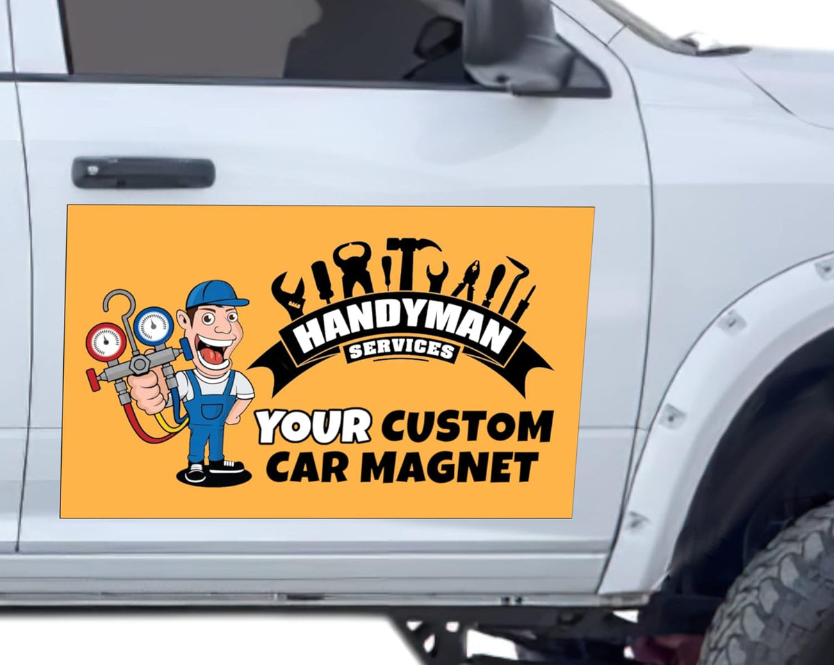 My Happy Customized Gifts Custom and Professional Logo Magnet Sign Personalized Logo for Your Car, Van, Truck Advertise Your Business Magnetic Signs