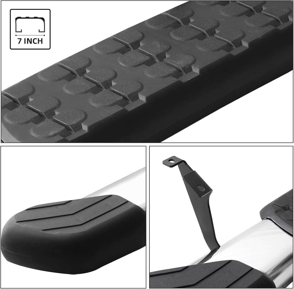 COMNOVA Running Boards Side Steps Step Bars Compatible for 07-21 Toyota Tundra Double Cab（3/4 Size Rear Doors, OE Style Oval 5 Inches Stainless Step Bars