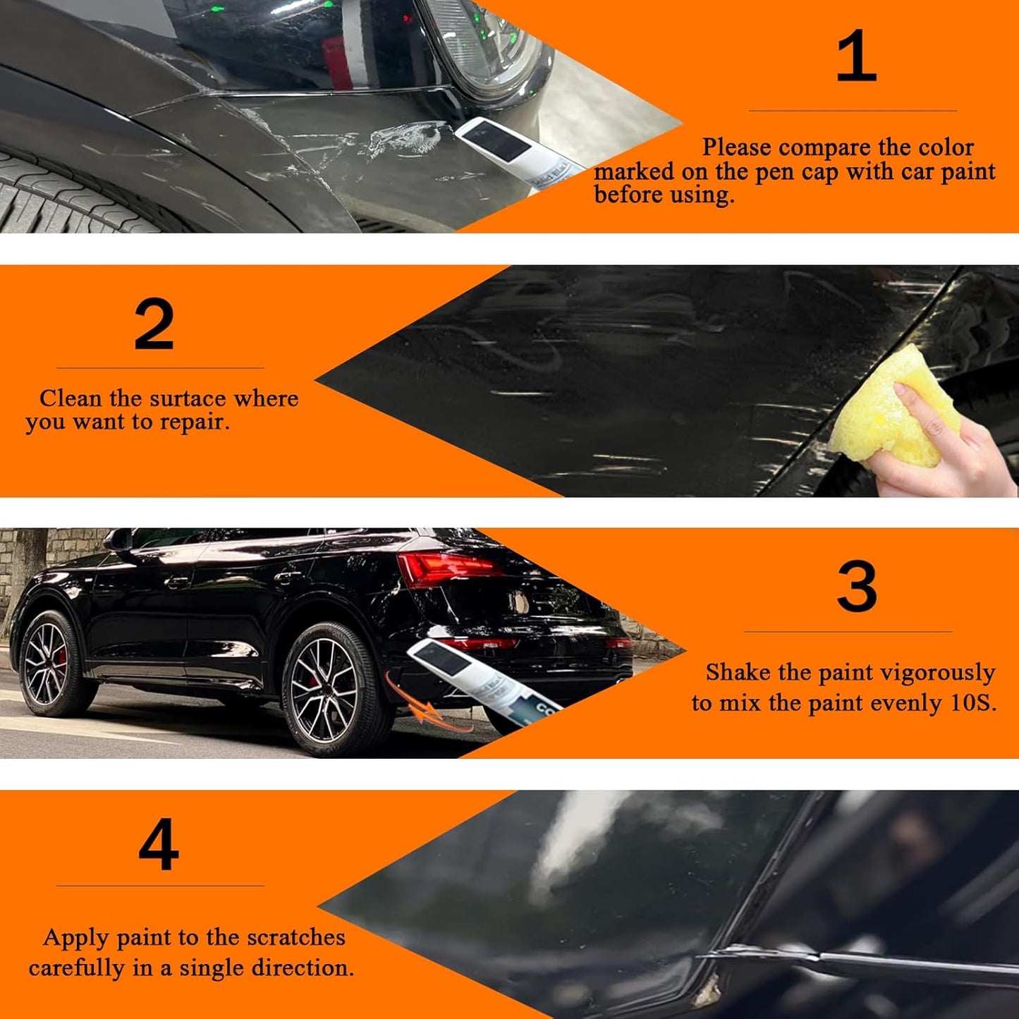 Manhattan Gray Metallic(LX7L/H1) Touch Up Paint Compatible with Audi, Car Paint Pen Scratch Repair Two-In-One Touch Up Paint, Premium Car Scratch Remover for Deep Scratches