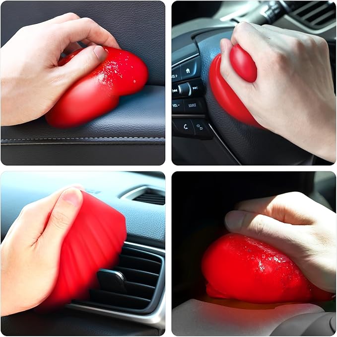 DNA MOTORING Car Cleaning Gels Auto Detailing Tools Cleaning Putty Car Interior Cleaner, Car Jelly Cleaner, Keyboard Cleaner, Car Cleaning Supplies Car Gifts for Men Women,Red, TOOLS-00254