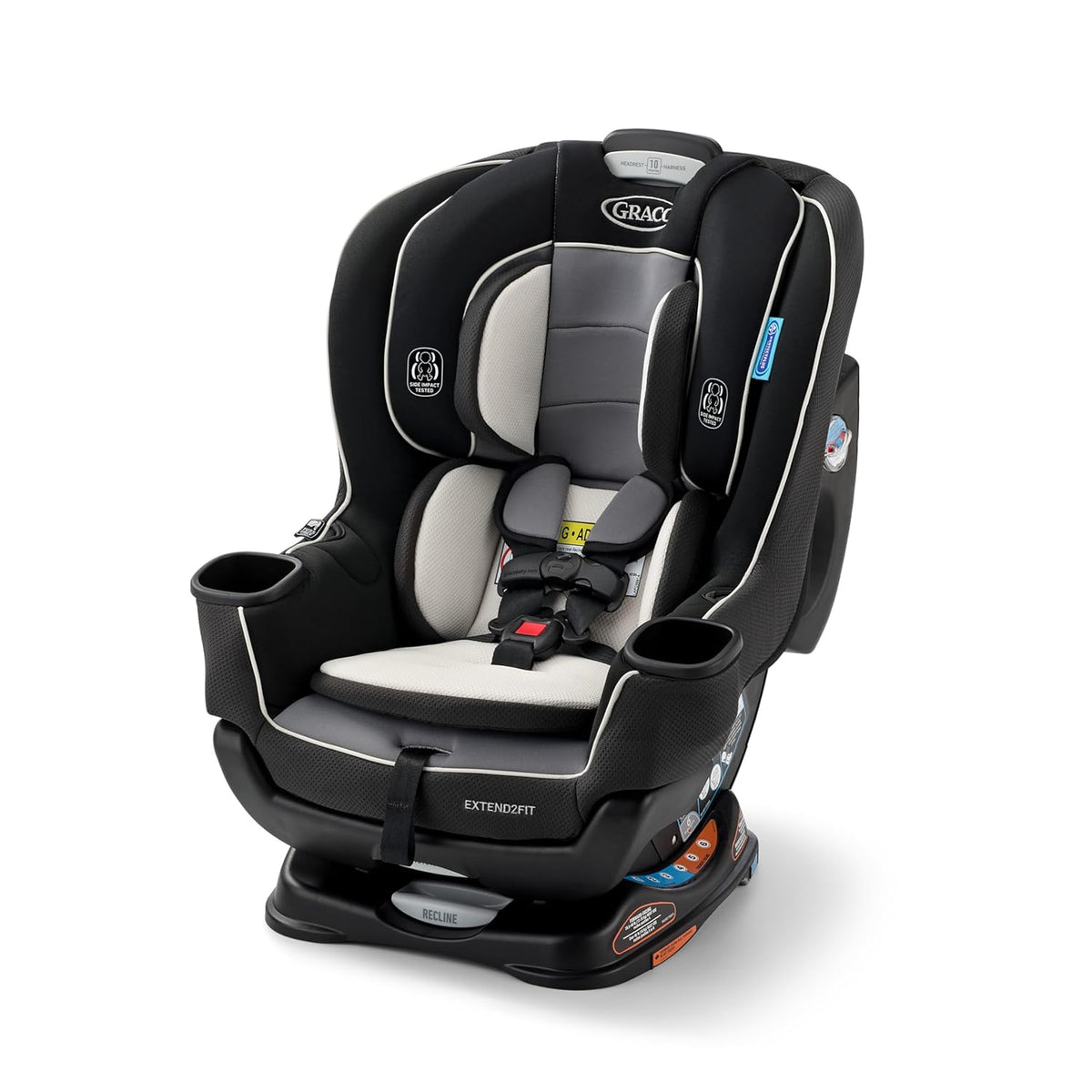 Graco Extend2Fit Convertible Baby Car Seat, Rear and Forward Facing, Adjustable Extension Panel for Extra Legroom, Gotham