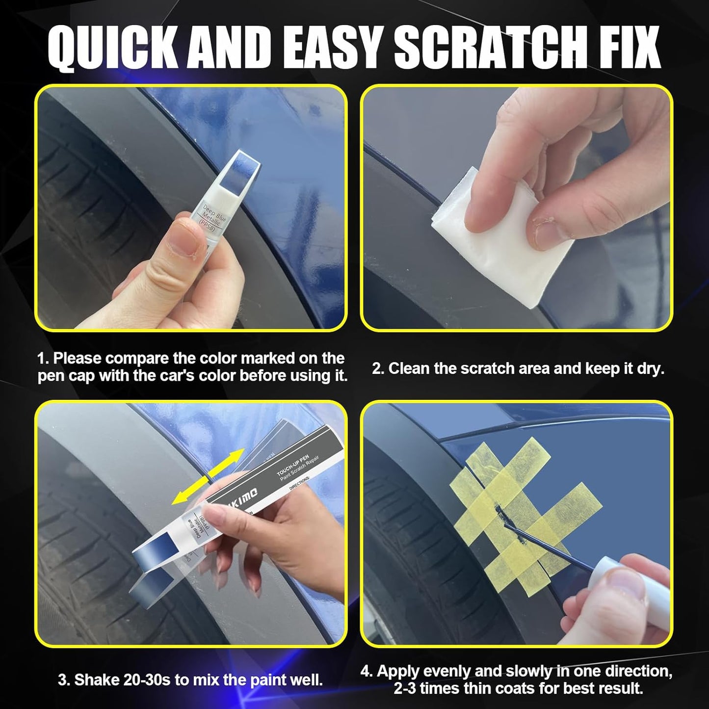 KIKIMO for Tesla Touch Up Paint(Red Multi-Coat(PPMR)), Car Paint Repair Kit for Tesla Model Y/3/S/X, 2 In 1 Scratches Repair with Pen Tip and Brush, Color-Matched for Quick & Easy Fix