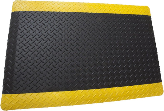 Rhino Mats, American Classic Diamond Anti-Fatigue Mats, Industrial Ergonomic Comfort Standing Mat for Work, Home, Garage, Office, Kitchen or Anywhere (Black/Yellow 9/16" Thick, 2 FT. x 9 FT.)