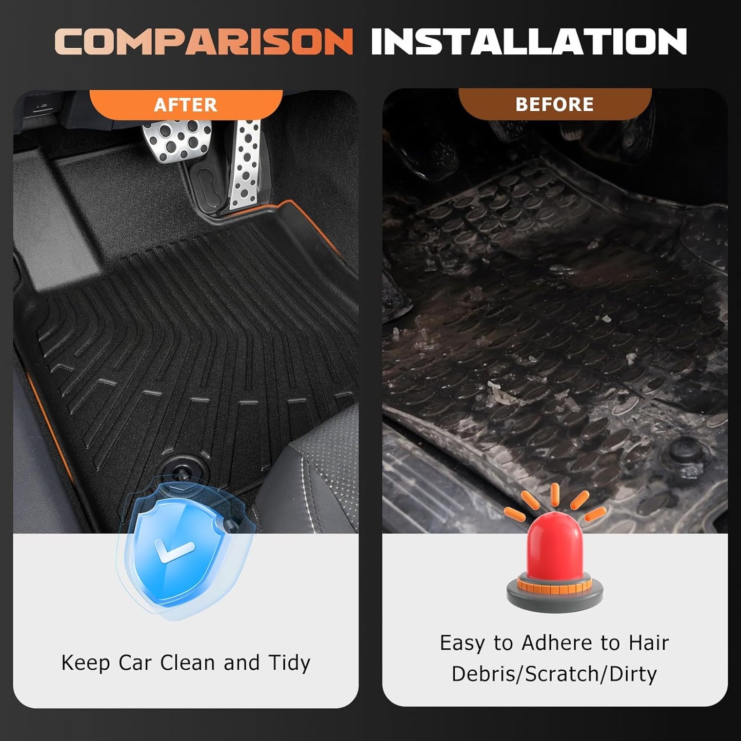 Floor Mats & Cargo Liner Set Custom Fit for Nissan Kicks 2025 SV丨SR (Not for S), All Weather Protection TPE Anti-Slip Waterproof 1st & 2nd & Rear Trunk Mats for Nissan Kicks 2025 Accessories,Black