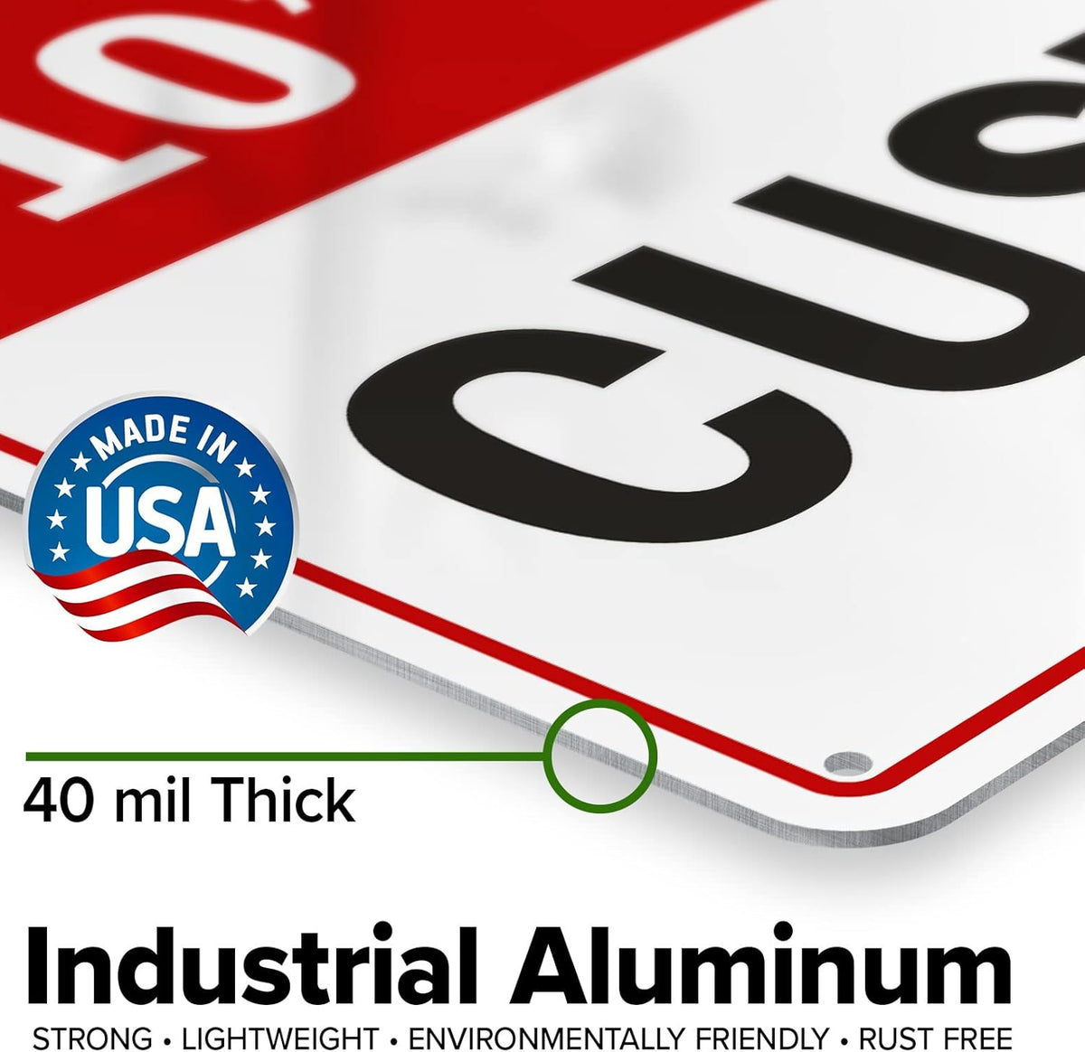 Custom Sign, Custom Sign for Business, Indoor/Outdoor use. 10x14 Inches, Rust Free .040 Aluminum, Fade Resistant, Made in USA by My Sign Center (Header)